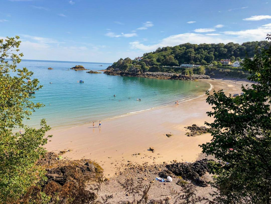 Sunny Jersey beach at golden hour